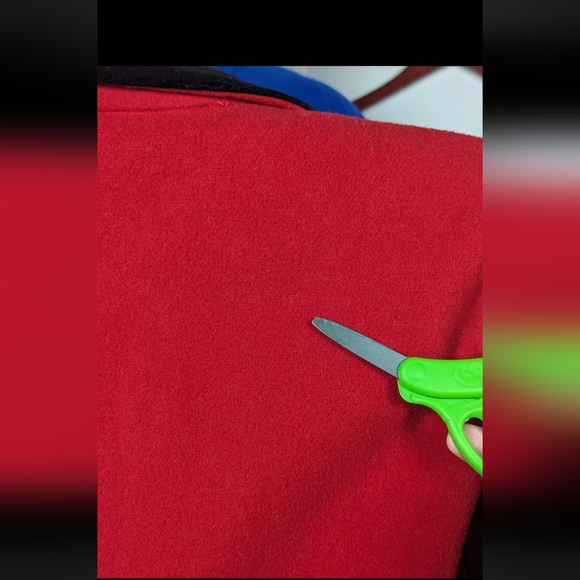 Vintage London Fog Wool Pea Coat Womens 6 Small Red w/Black Velvet Collar USA - Picture 5 of 5